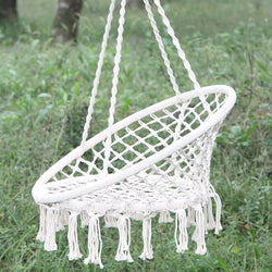 Nordic Style Round Hammock Outdoor Indoor Dormitory Bedroom Hanging Chair For Child Adult Swinging Single Safety Hammock