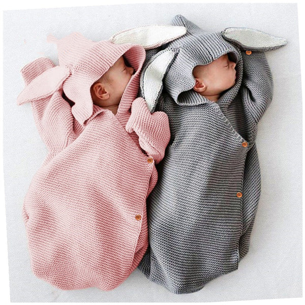 Baby Knitting Rabbit Sleeping Bags Hold Blanket