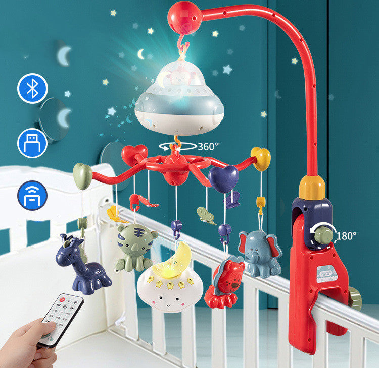 Cartoon Baby Rattles Bracket Intelligent Whirling Electrical Rattles Gift Baby Room Decor