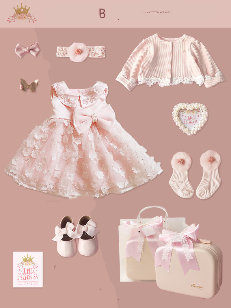 Baby High-end Gift Box Little Princess Dress Lace Dress Suit