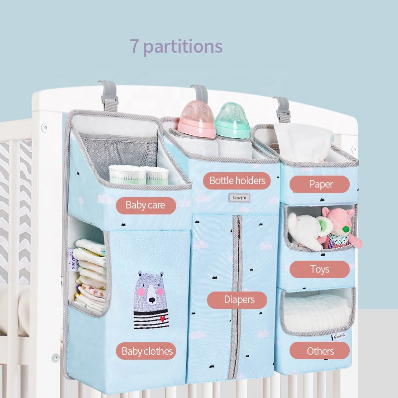 Baby outing diaper storage bag bedside hanging basket rack