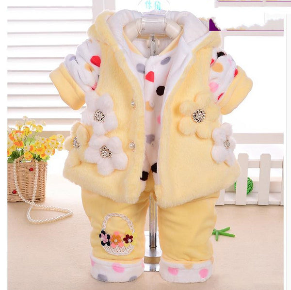 Autumn Three-piece Outing Suit For 1 To 2 Year Old Girls