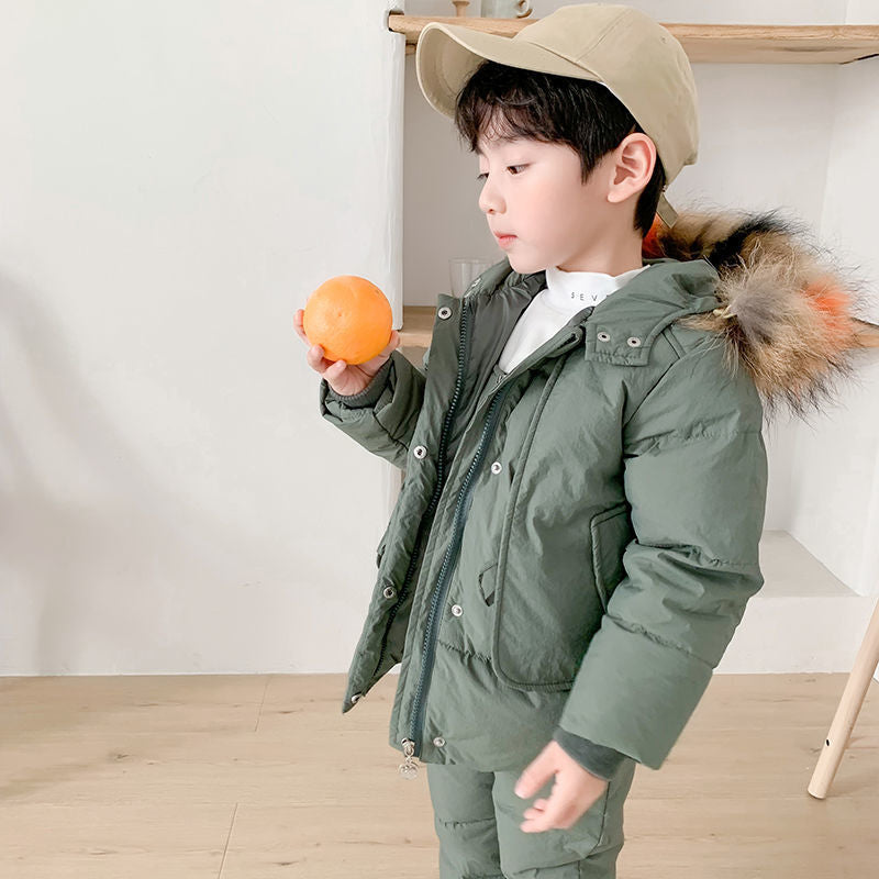 Baby Down Jacket Boy Suit Children's Western Style Jacket Anti-season