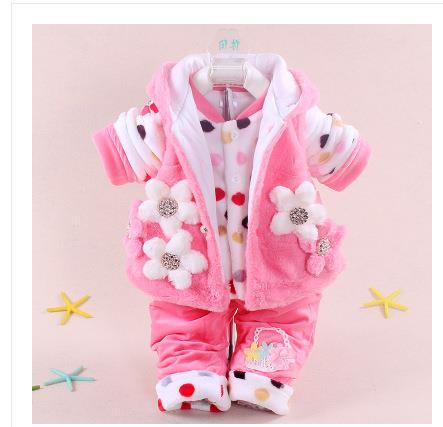 Autumn Three-piece Outing Suit For 1 To 2 Year Old Girls