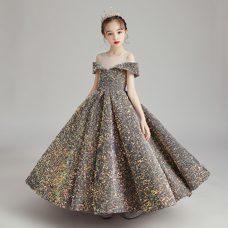 Birthday Princess Dress Little Girl Host High-end Piano Costumes